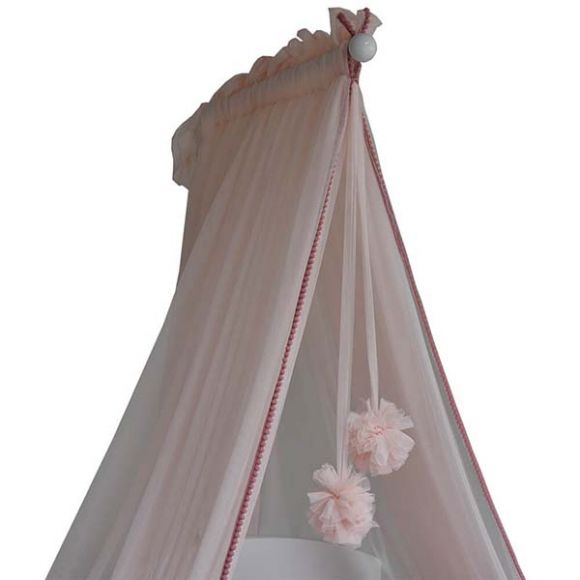 Κουνουπιέρα κρεβατιού Bebe Stars με pom-pom pink στο Bebe Maison