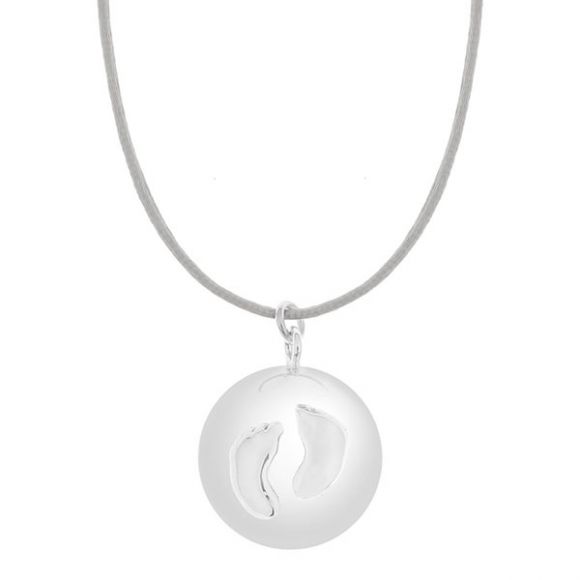 Μενταγιόν εγκυμοσύνης ProudMama Bola Sofie Silver Grey Πατουσάκια στο Bebe Maison
