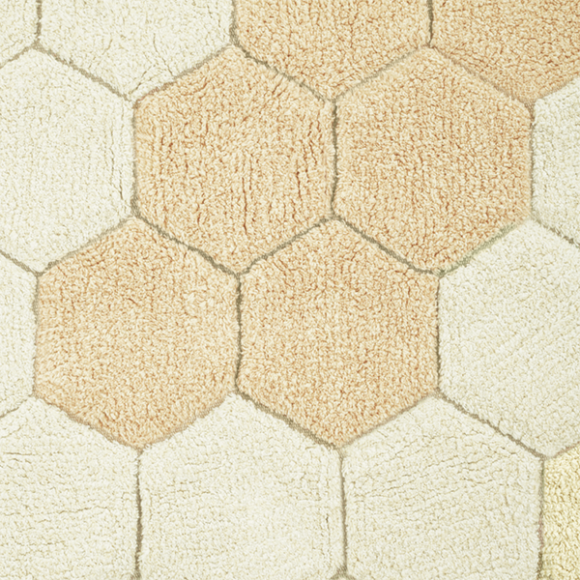 Χαλί δωματίου στρόγγυλο Lorena Canals Round Honeycomb Golden 140 εκ. στο Bebe Maison