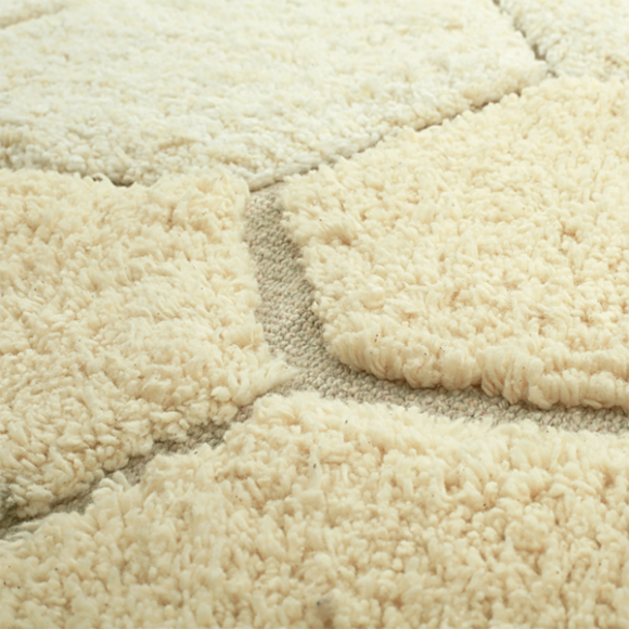 Χαλί δωματίου στρόγγυλο Lorena Canals Round Honeycomb Golden 140 εκ. στο Bebe Maison