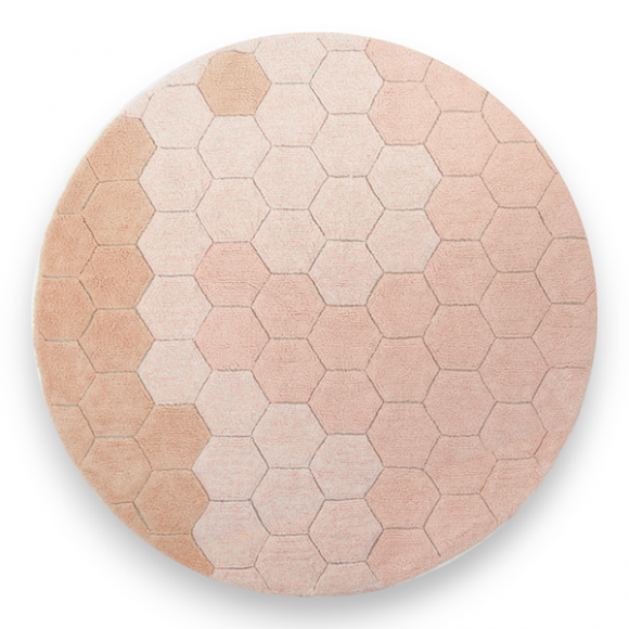 Χαλί δωματίου στρόγγυλο Lorena Canals Round Honeycomb Rose 140 εκ. στο Bebe Maison