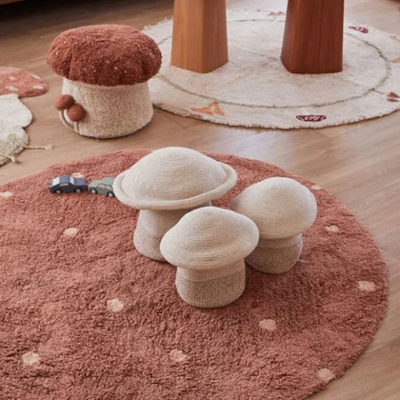 Χαλί δωματίου στρογγυλό Lorena Canals Dot - Chestnut 140 εκ. στο Bebe Maison