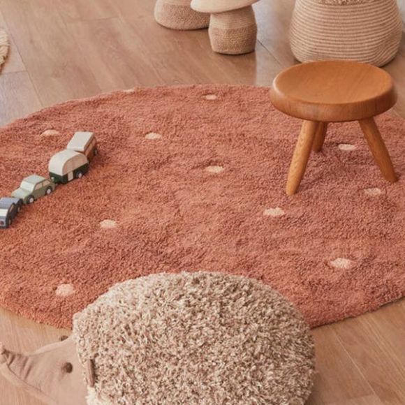 Χαλί δωματίου στρογγυλό Lorena Canals Dot - Chestnut 140 εκ. στο Bebe Maison