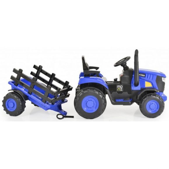 Ηλεκτροκίνητo παδικό τρακτέρ με τρέιλορ Moni Rancher blue στο Bebe Maison