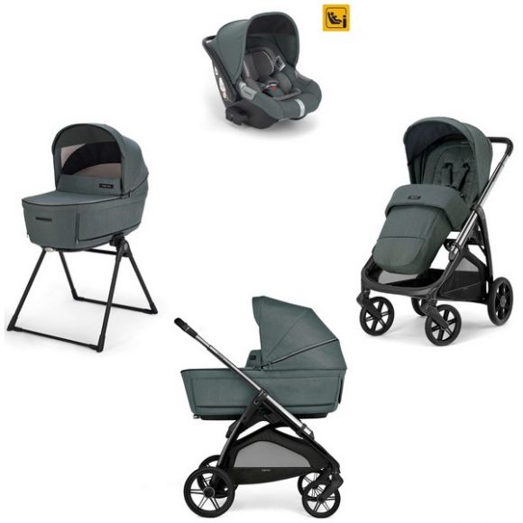 Πολυκαρότσι 3 σε 1 Inglesina Aptica Quattro Emerald Green με σκελετό Litio Black στο Bebe Maison