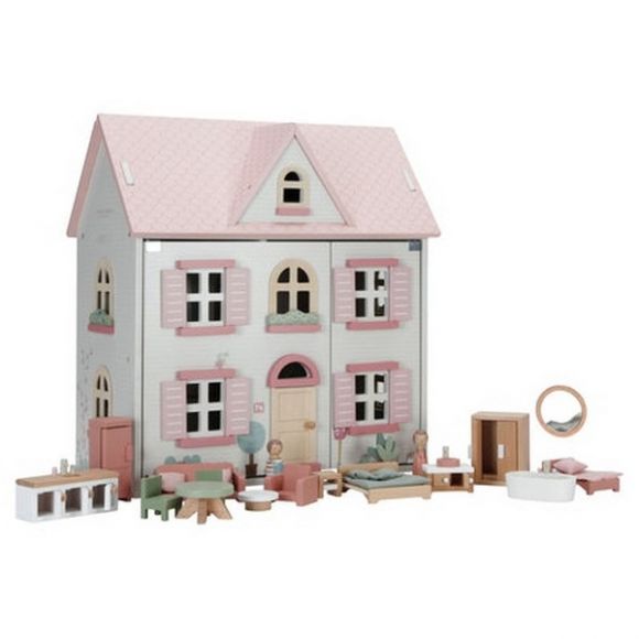 Ξύλινο κουκλόσπιτο Little Dutch FSC ροζ στο Bebe Maison