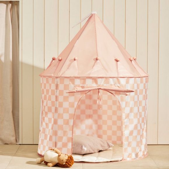 Σκηνή παιχνιδιού Kids Concept Star ροδακινί καρό στο Bebe Maison