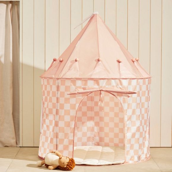 Σκηνή παιχνιδιού Kids Concept Star ροδακινί καρό στο Bebe Maison