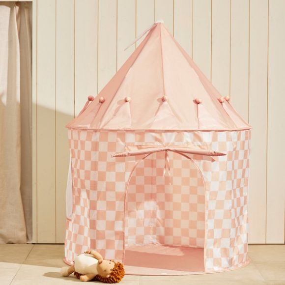 Σκηνή παιχνιδιού Kids Concept Star ροδακινί καρό στο Bebe Maison