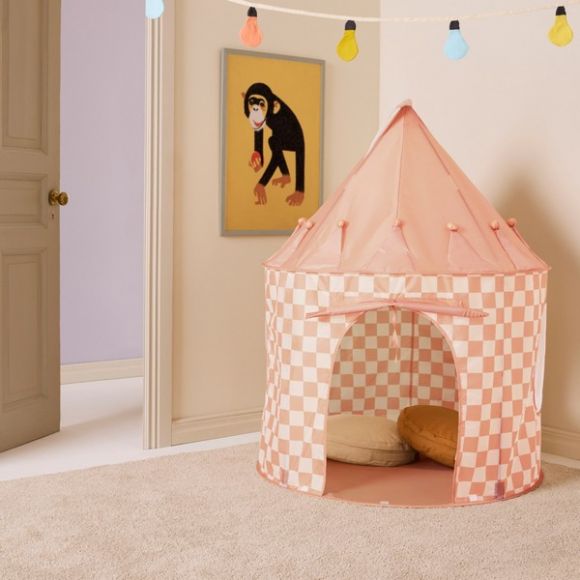 Σκηνή παιχνιδιού Kids Concept Star ροδακινί καρό στο Bebe Maison
