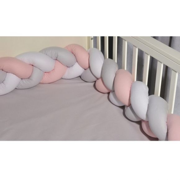 Πλεξούδα Oliver τριπλή λευκό / γκρι / ροζ 3125 στο Bebe Maison