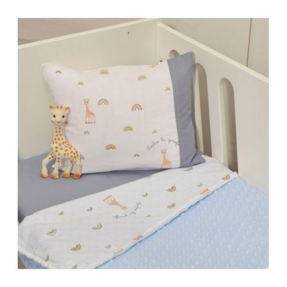 Κουβέρτα κρεβατιού Sophie La Girafe minky διπλής όψης σχέδιο 501 στο Bebe Maison
