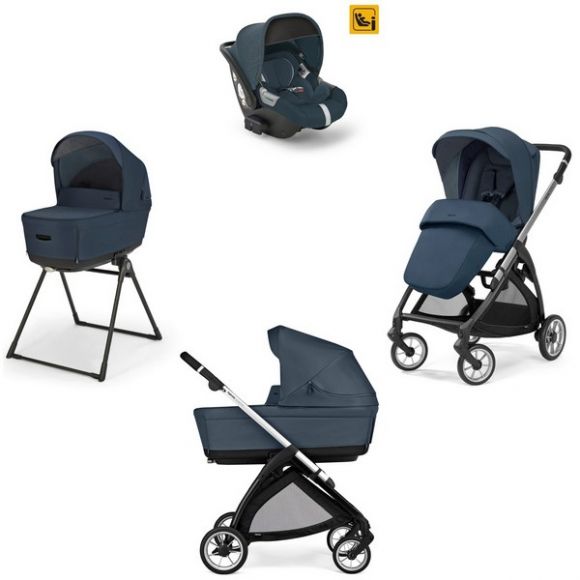 Πολυκαρότσι 3 σε 1 Inglesina Electa Quattro Hudson Blue με σκελετό Silver Black στο Bebe Maison