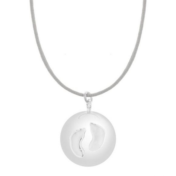 Μενταγιόν εγκυμοσύνης ProudMama Bola Sofie Silver grey πατουσάκια στο Bebe Maison