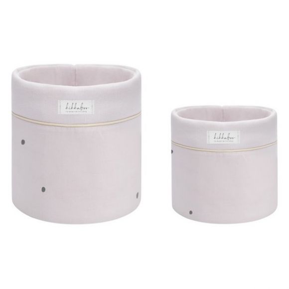 Σετ 2 καλαθάκια αλλαξιέρας 18cm και 14cm Kikka Boo Stripy Friends ροζ στο Bebe Maison