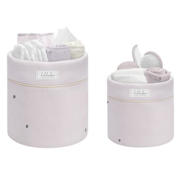 Σετ 2 καλαθάκια αλλαξιέρας 18cm και 14cm Kikka Boo Stripy Friends ροζ στο Bebe Maison