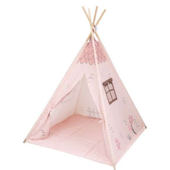 Παιδική σκηνή teepee με στρωματάκι Pink House στο Bebe Maison