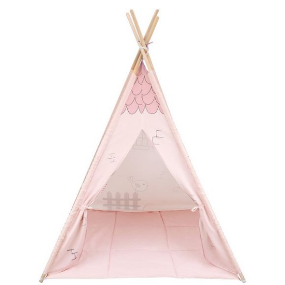 Παιδική σκηνή teepee με στρωματάκι Pink House στο Bebe Maison