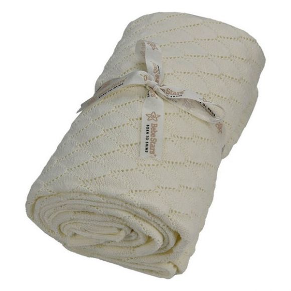 Κουβέρτα κρεβατιού Bebe Stars πλεκτή ivory στο Bebe Maison