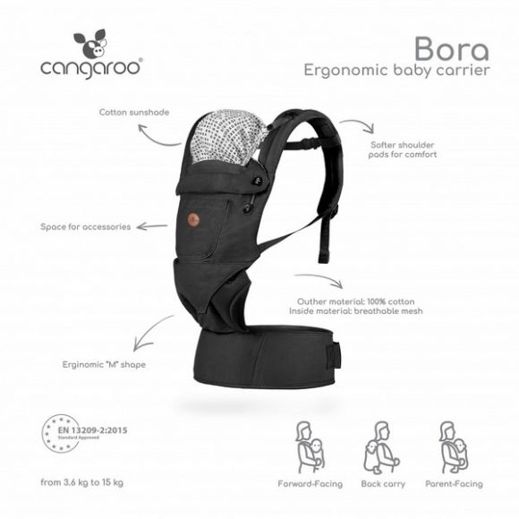 Μάρσιπος Cangaroo Bora black στο Bebe Maison