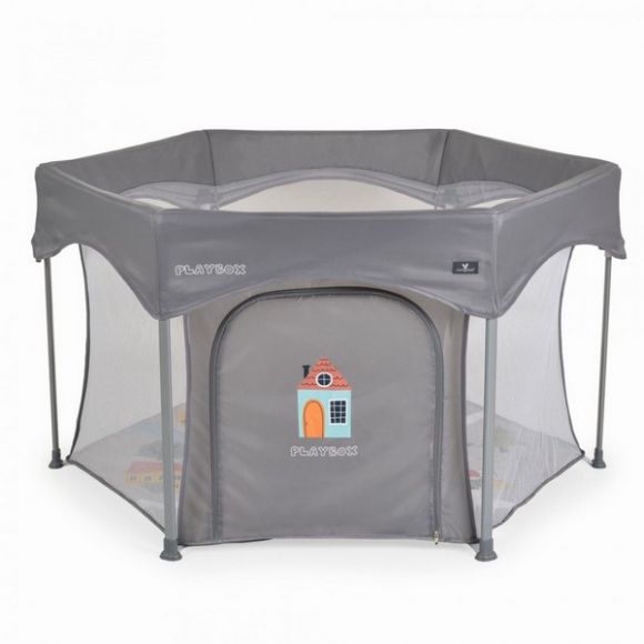 Παρκοκρέβατο πολύγωνο Cangaroo Playbox grey στο Bebe Maison