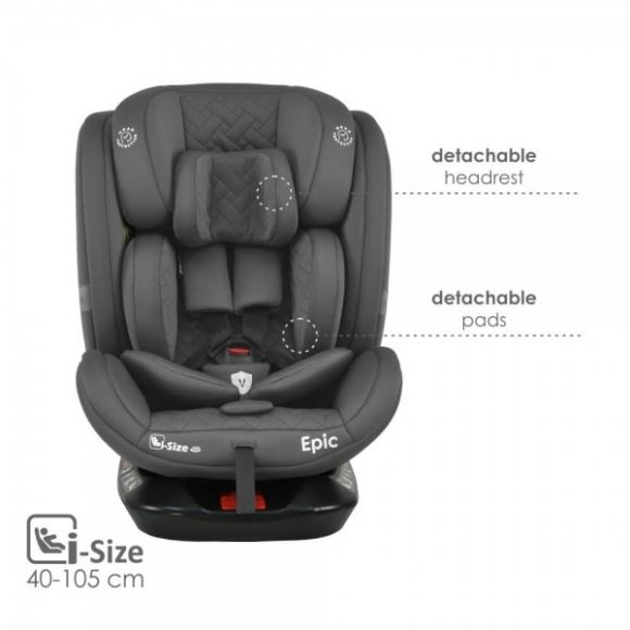 Κάθισμα Αυτοκινήτου Bebe Stars Epic Isofix i-Size 360° Smoked Grey 921-186 στο Bebe Maison
