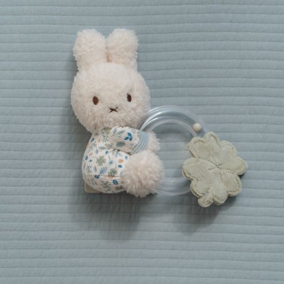 Υφασμάτινη κουδουνίστρα με κρίκο Little Dutch  Miffy - Lucky Leaves στο Bebe Maison
