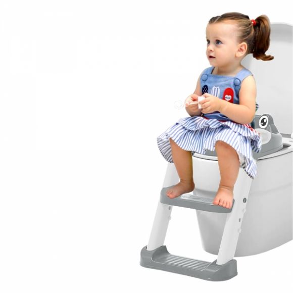 Κάθισμα τουαλέτας Bebe Stars  με σκαλοπάτια Frog Grey στο Bebe Maison