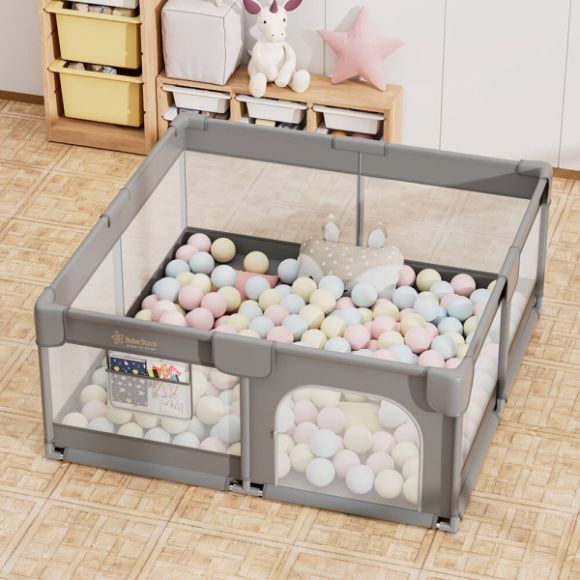 Πάρκο για μωρά τετράγωνο 150×150 Bebe Stars Playzen Grey 880-100 στο Bebe Maison
