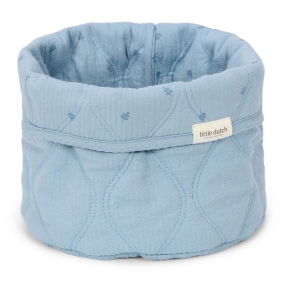 Καλάθι αλλαξιέρας  Little Dutch καπιτονέ μικρό Pure Denim Blue στο Bebe Maison