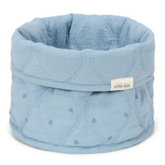 Καλάθι αλλαξιέρας  Little Dutch καπιτονέ μικρό Pure Denim Blue στο Bebe Maison