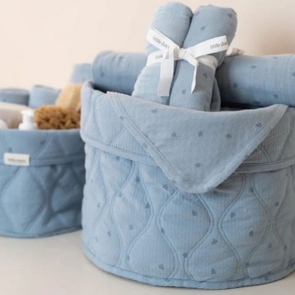 Καλάθι αλλαξιέρας  Little Dutch καπιτονέ μεγάλο Pure Denim Blue στο Bebe Maison Καλάθι αλλαξιέρας  Little Dutch καπιτονέ μεγάλο Pure Denim Blue στο Bebe Maison