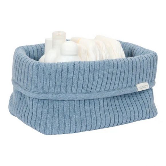 Καλάθι αλλαξιέρας  Little Dutch πλεκτό μεγάλο Pure Denim Blue στο Bebe Maison Καλάθι αλλαξιέρας  Little Dutch πλεκτό μεγάλο Pure Denim Blue στο Bebe Maison
