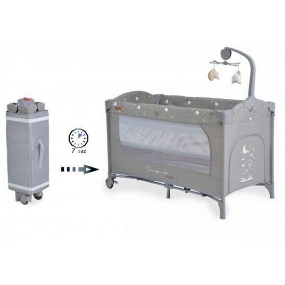 Διώροφο παρκοκρέβατο Cangaroo Once Upon A Time 2 Grey με παιχνίδι στο Bebe Maison