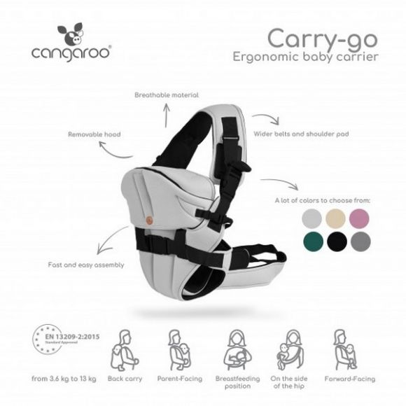 Μάρσιπος Cangaroo  Carry Go Light Grey στο Bebe Maison