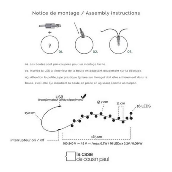 Γιρλάντα La Case De Cousin Paul με 16 φωτάκια Horizon στο Bebe Maison