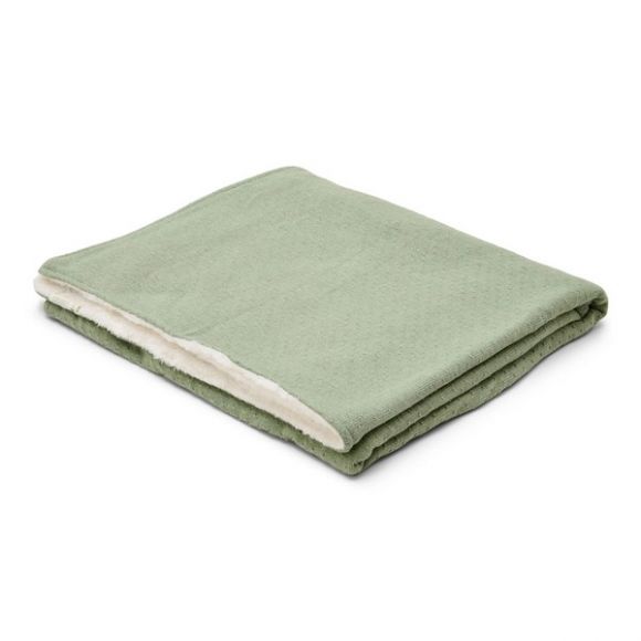 Κουβέρτα πλεκτή Little Dutch με επένδυση fleece Pure Sage 110x140 στο Bebe Maison
