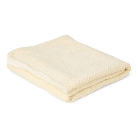 Κουβέρτα πλεκτή Little Dutch με επένδυση fleece Soft White 70x100 στο Bebe Maison