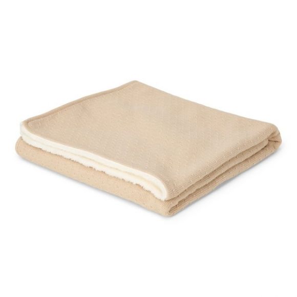 Κουβέρτα πλεκτή Little Dutch με επένδυση fleece Pure Soft Beige 70x100 στο Bebe Maison