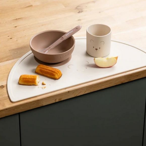 Σετ φαγητού Nattou silicon 4 τεμαχίων με σουπλά Μπεζ στο Bebe Maison