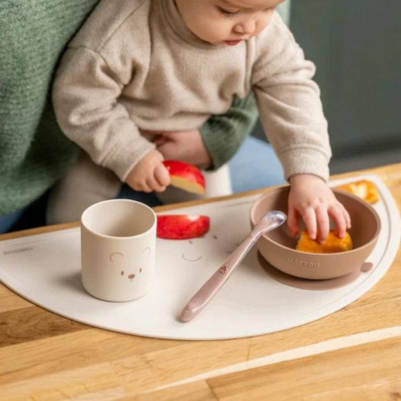 Σετ φαγητού Nattou silicon 4 τεμαχίων με σουπλά Μπεζ στο Bebe Maison