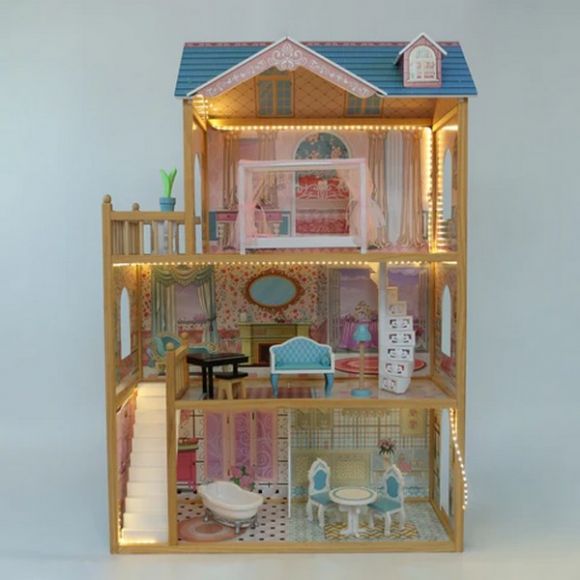 Ξύλινο κουκλόσπιτο Gerardo's Emily με LED στο Bebe Maison