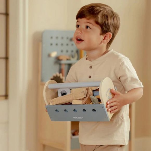 Ξύλινη εργαλειοθήκη Little Dutch με εργαλεία FSC στο Bebe Maison