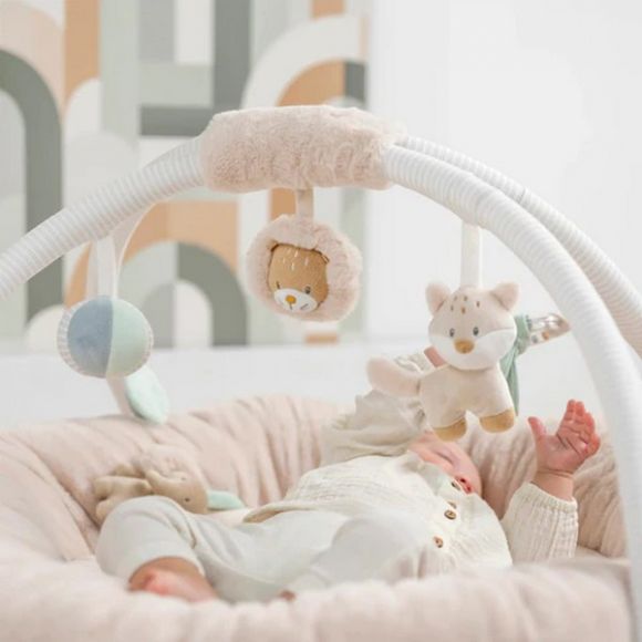 Στρωματάκι δραστηριοτήτων  Nattou με γυμναστήριο & περιμετρικό μαξιλάρι - στρογγυλό Απαλό ροζ στο Bebe Maison