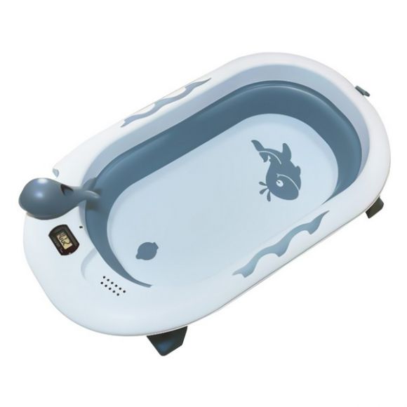 Πτυσσόμενη μπανιέρα Bebe Stars με θερμόμετρο Whale Blue στο Bebe Maison