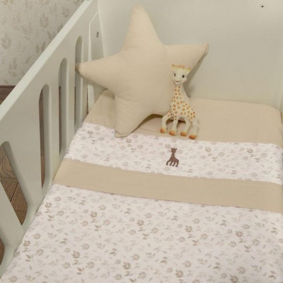 Σετ σεντόνια λίκνου Sophie La Girafe σχέδιο 506 στο Bebe Maison