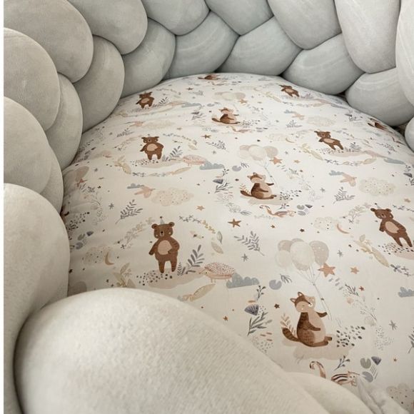 Βρεφική φωλιά με αποσπώμενη πλεξούδα προστασίας 2,4 μ Catriss Silver Friends στο Bebe Maison