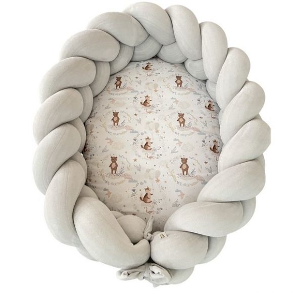 Βρεφική φωλιά με αποσπώμενη πλεξούδα προστασίας 2,4 μ Catriss Silver Friends στο Bebe Maison