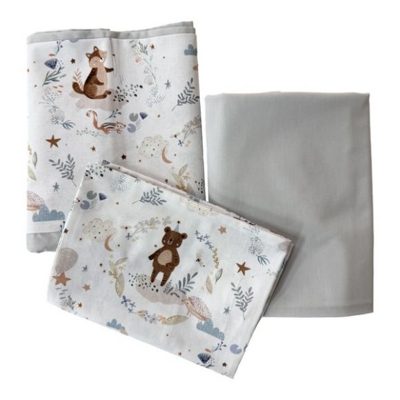 Σετ σεντόνια κούνιας Catriss Silver Friends στο Bebe Maison