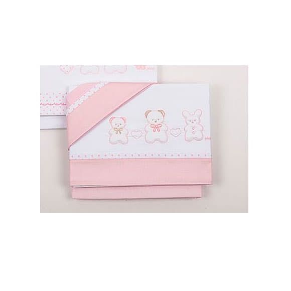 Set sheets Picci 3 pcs coco design  Animals  Pink στο Bebe Maison